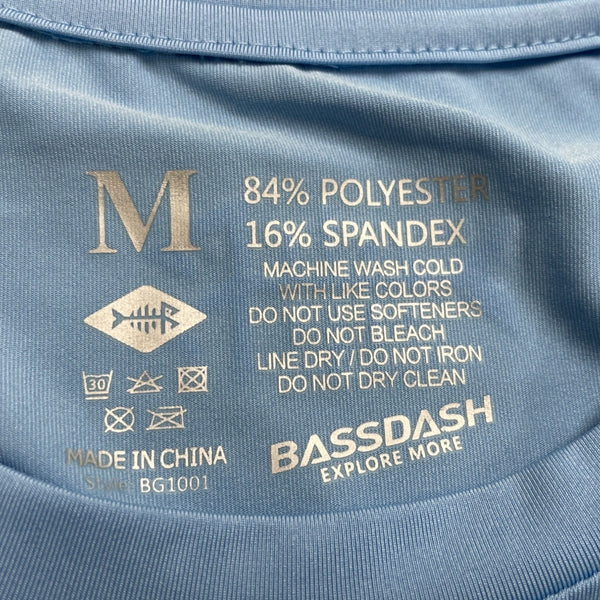 Bassdash Mens Light Blue Long Sleeve Fishing Shirt Moisture-Wicking Sz M - New