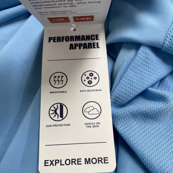 Bassdash Mens Light Blue Long Sleeve Fishing Shirt Moisture-Wicking Sz M - New