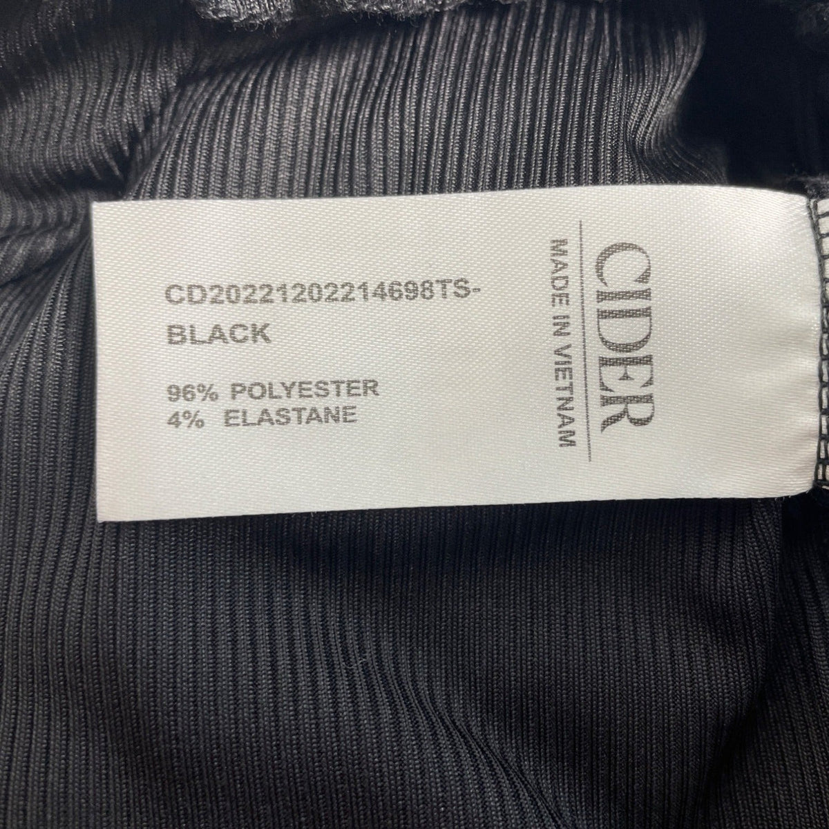 Cider Womens Black Ribbed Stretch Wide Leg Pants Size XL- NEW