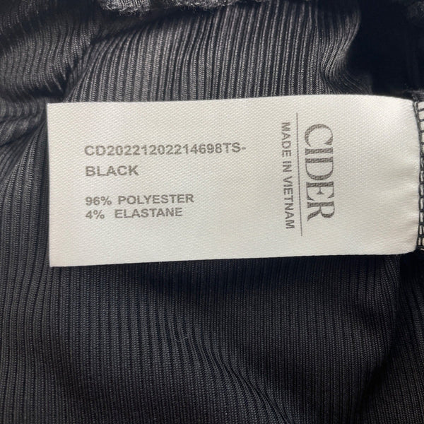 Cider Womens Black Ribbed Stretch Wide Leg Pants Size XL- NEW