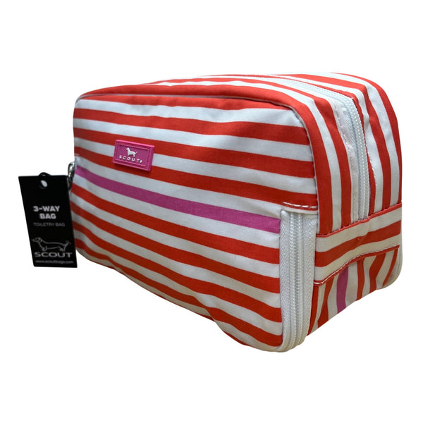 Scout Women’s Orange/White Striped Coated 3-Way Toiletry Bag Size S