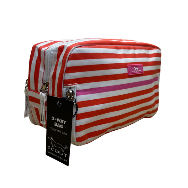 Scout Women’s Orange/White Striped Coated 3-Way Toiletry Bag Size S