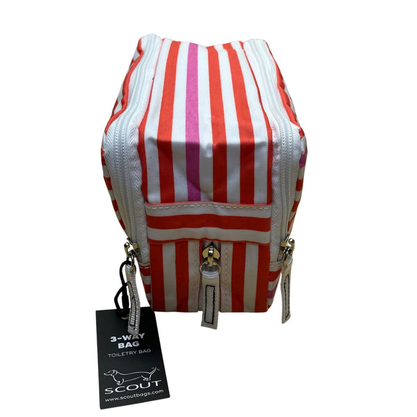 Scout Women’s Orange/White Striped Coated 3-Way Toiletry Bag Size S