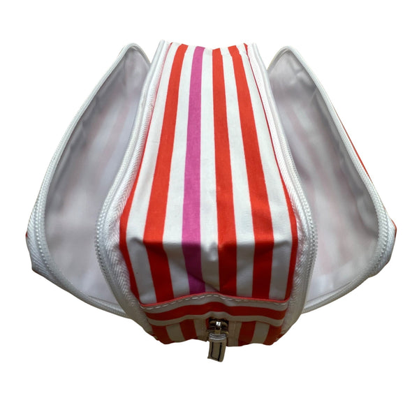 Scout Women’s Orange/White Striped Coated 3-Way Toiletry Bag Size S