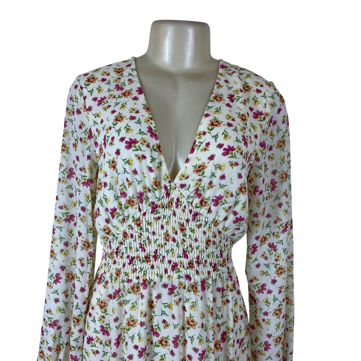 Lost + Wander Women’s White Floral Maxi Dress With Long Sleeves Size S - New