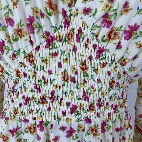 Lost + Wander Women’s White Floral Maxi Dress With Long Sleeves Size S - New