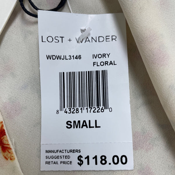 Lost + Wander Women’s White Floral Maxi Dress With Long Sleeves Size S - New