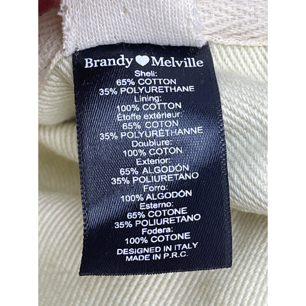 Brandy Melville Womens Beige Canvas Zip-Top Shoulder Bag With Adjustable Strap & Inner Pocket