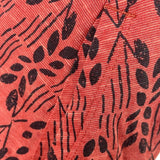 Toad & Co Red & Black Wrap Dress With Leaf Print V-Neckline Short Sleeves Sz XS