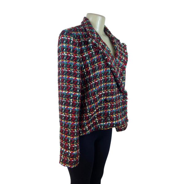 Talbots Women's Multicolor Tweed Double-Breasted Blazer Jacket Sz 10