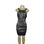 Cache Womens Silver Sleeveless Cocktail Dress With Embellished Straps Size 6