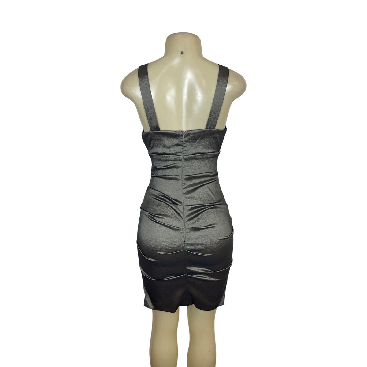 Cache Womens Silver Sleeveless Cocktail Dress With Embellished Straps Size 6