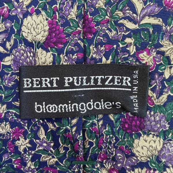 Bert Pulitzer Mens Blue Purple Silk Floral Tie Bloomingdales All Silk Necktie