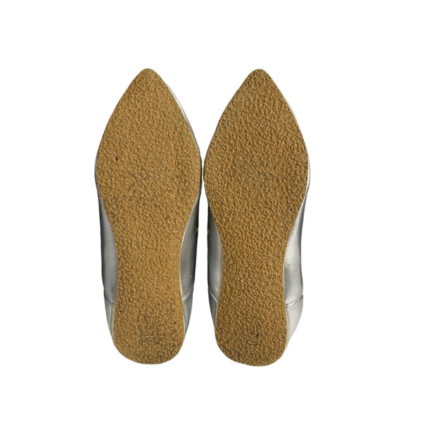 Mazouzi Women's Silver Gold Moroccan Slip On Mule Sandals Sz 9