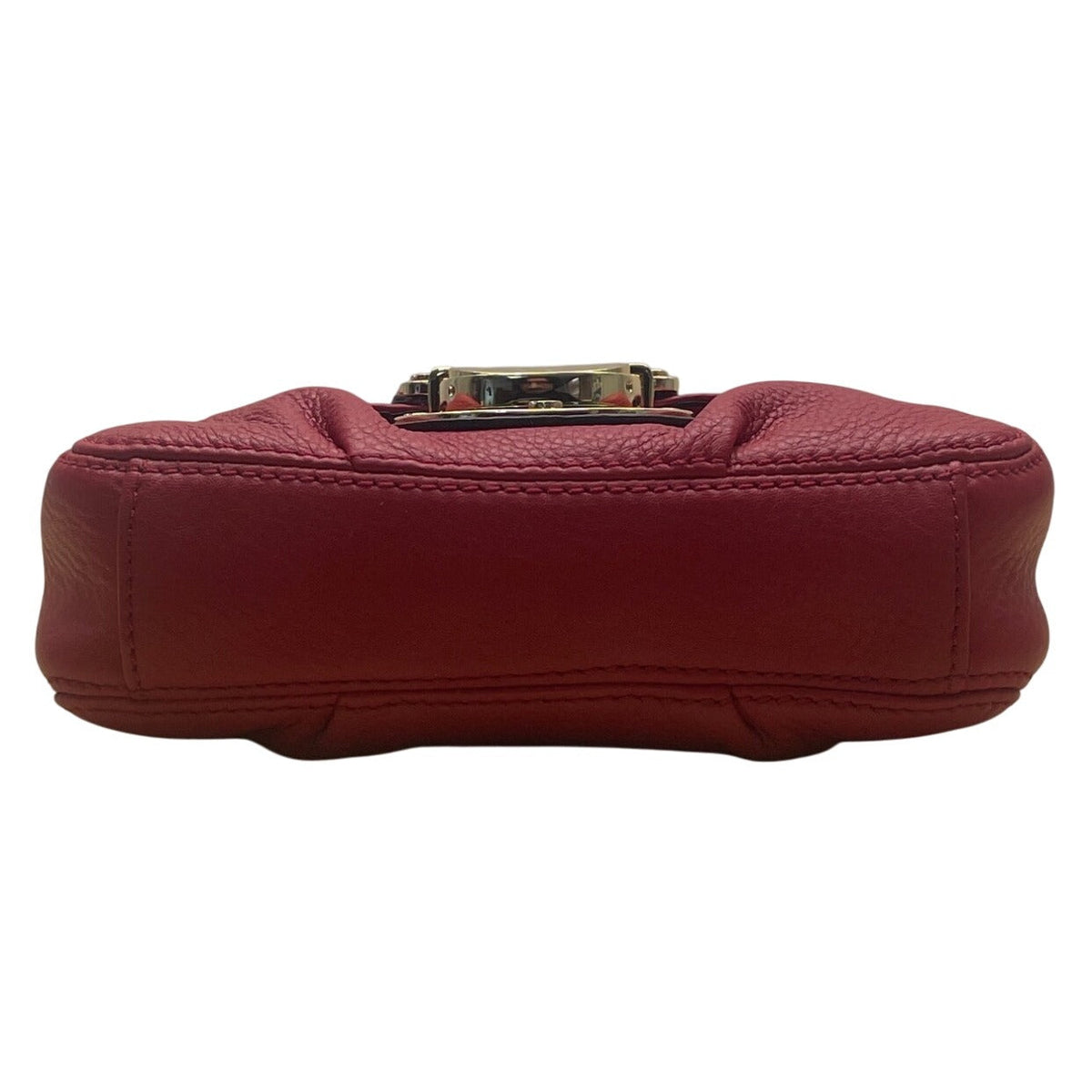 Michael Kors Red Pebbled Leather Crossbody Bag With Gold-Tone Lock Closure