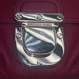 Michael Kors Red Pebbled Leather Crossbody Bag With Gold-Tone Lock Closure