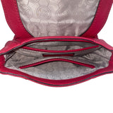Michael Kors Red Pebbled Leather Crossbody Bag With Gold-Tone Lock Closure