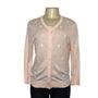 Loft Peach Cardigan White Embroidered Floral Design Button-Up Front Size S - New