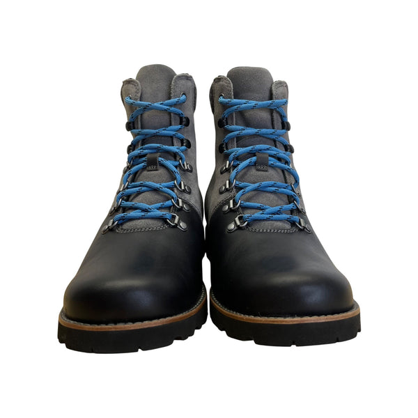 UGG Men’s Black & Gray Leather Suede With Blue Laces Hiking Boots Size 9 - New