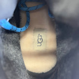 UGG Men’s Black & Gray Leather Suede With Blue Laces Hiking Boots Size 9 - New