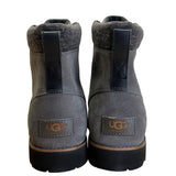 UGG Men’s Black & Gray Leather Suede With Blue Laces Hiking Boots Size 9 - New