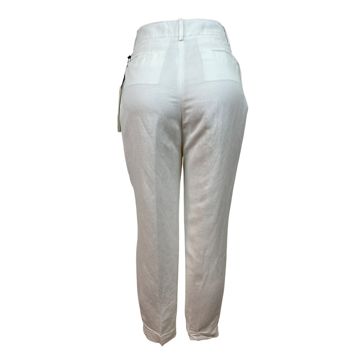 Calvin Klein Womens High-Rise White Trousers With Straight Fit Size 6 - New