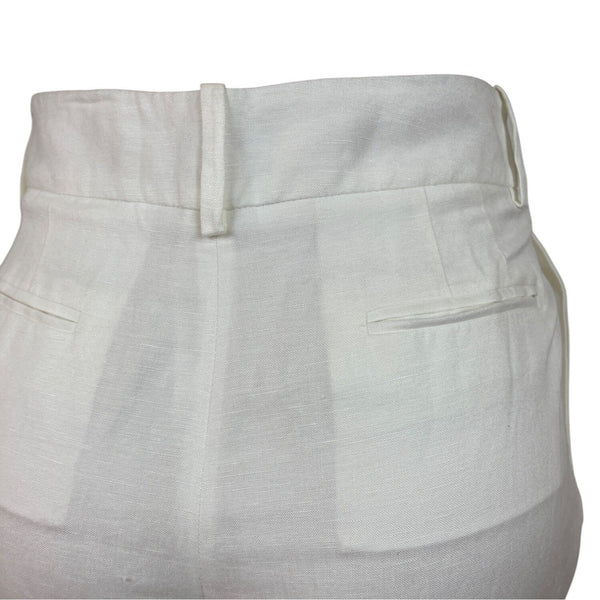 Calvin Klein Womens High-Rise White Trousers With Straight Fit Size 6 - New