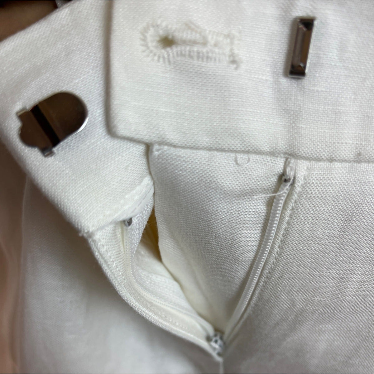 Calvin Klein Womens High-Rise White Trousers With Straight Fit Size 6 - New