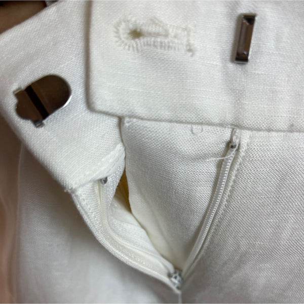 Calvin Klein Womens High-Rise White Trousers With Straight Fit Size 6 - New