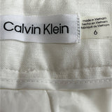 Calvin Klein Womens High-Rise White Trousers With Straight Fit Size 6 - New