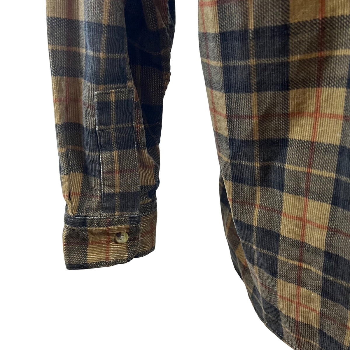 Solutions Original Mens Brown & Black Plaid Long Sleeve Button-Up Shirt Size L