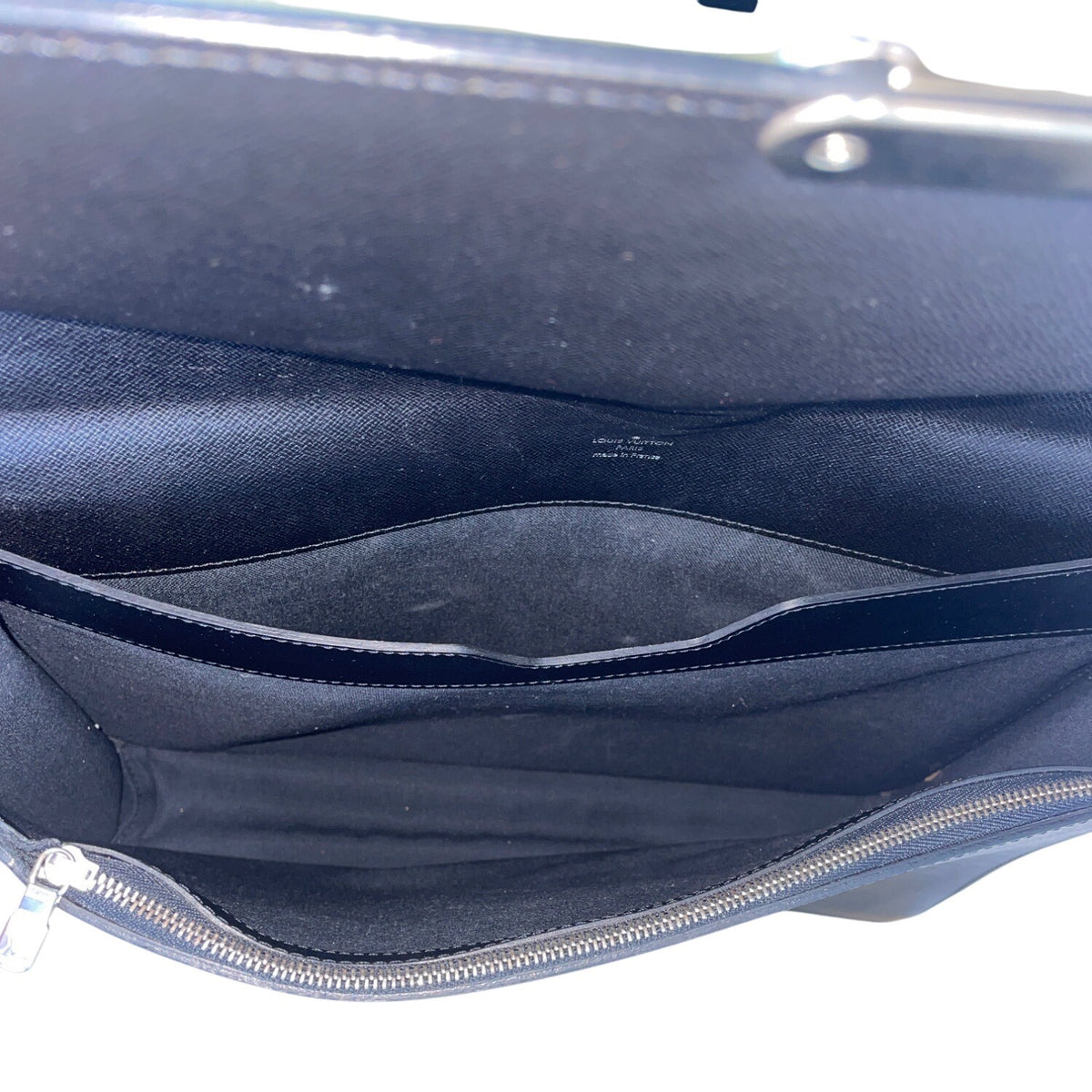 Louis Vuitton Black Leather Laguito Ardoise With Lock & Keys Briefcase Sz L