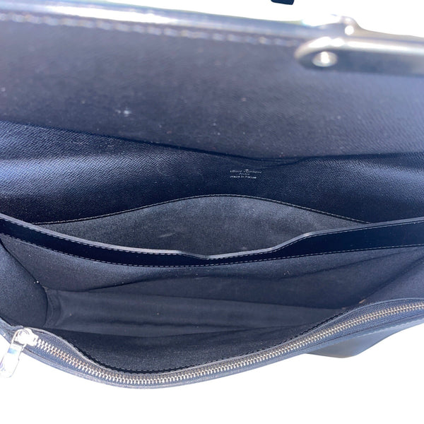 Louis Vuitton Black Leather Laguito Ardoise With Lock & Keys Briefcase Sz L