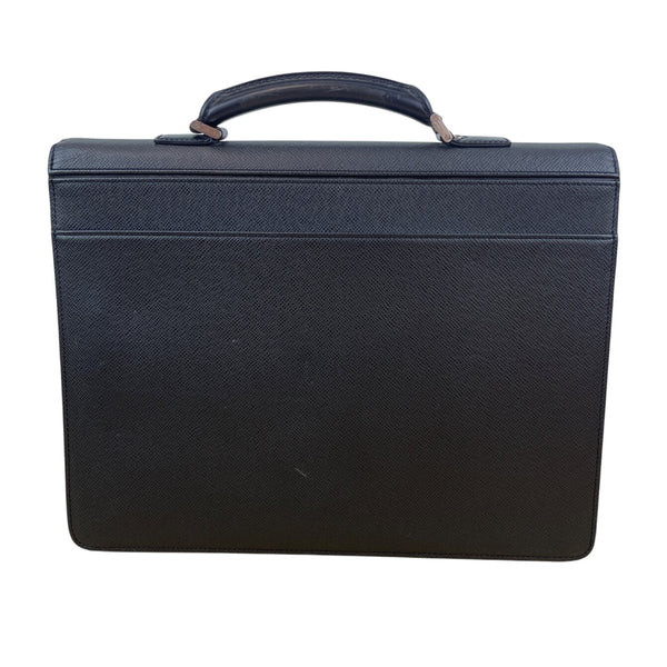 Louis Vuitton Black Leather Laguito Ardoise With Lock & Keys Briefcase Sz L