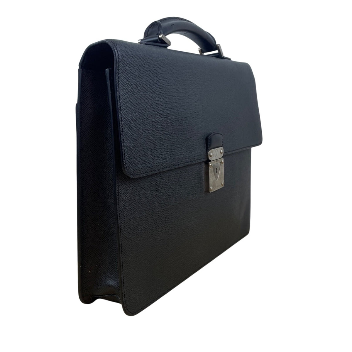 Louis Vuitton Black Leather Laguito Ardoise With Lock & Keys Briefcase Sz L