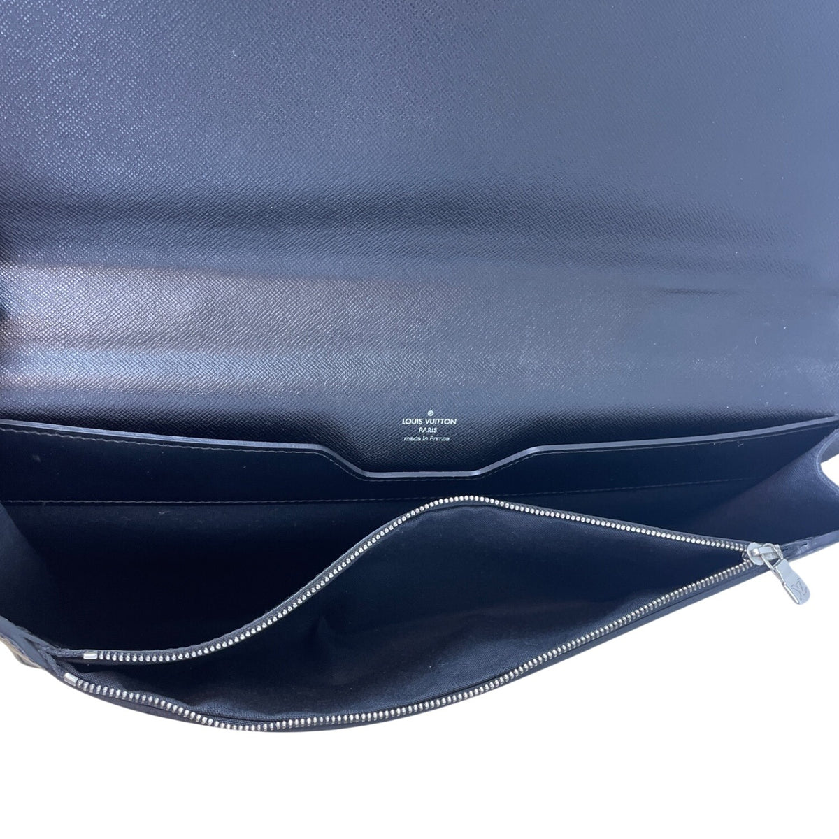 Louis Vuitton Black Leather Laguito Ardoise With Lock & Keys Briefcase Sz L