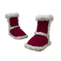 Pottery Barn Kids Red & White Faux Fur-Lined Kids Booties Size S