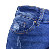 Wax Jean Women's Blue Distressed Denim Jacket & Bermuda Shorts Set Sz L