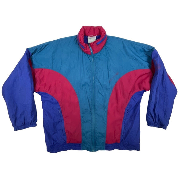 Vintage Adidas Windbreaker Jacket L Multicolor Nylon Mens New