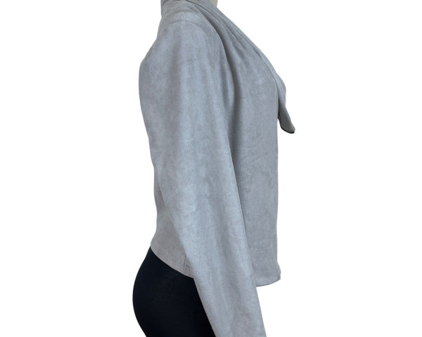 H By Halston Womens Gray Polyester Jacket Stylish Size 6