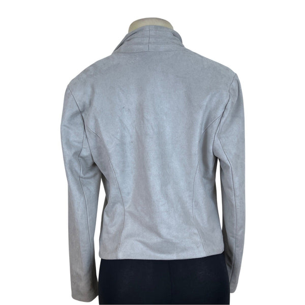 H By Halston Womens Gray Polyester Jacket Stylish Size 6