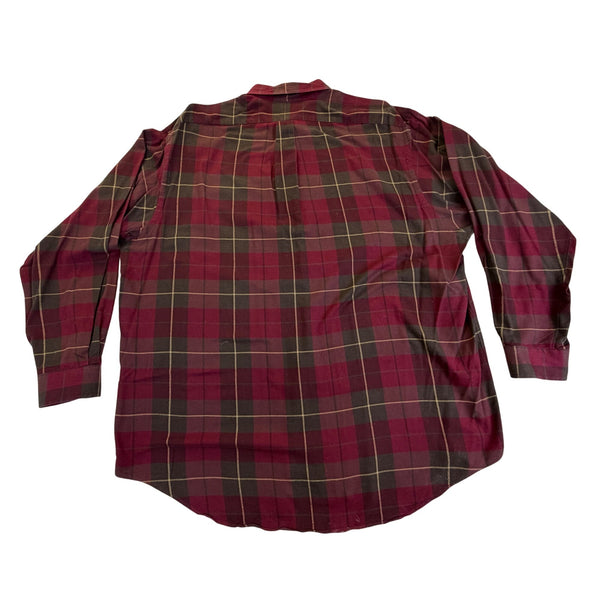 Ralph Lauren Red Plaid Cotton Button-Down Shirt Long Sleeve Classic Fit Sz XL
