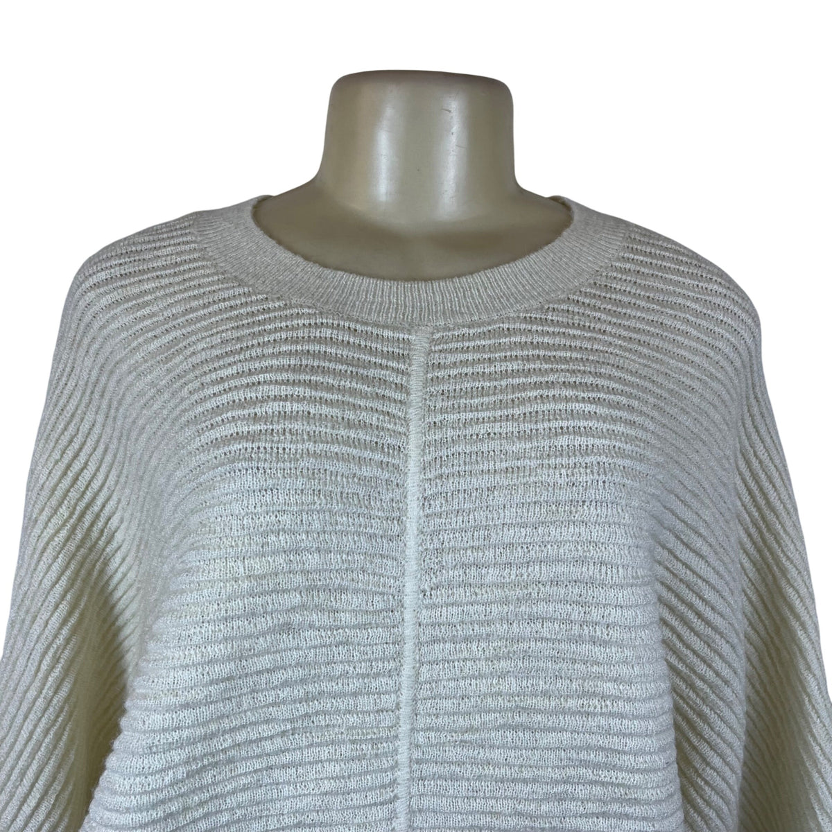 Michael Kors Women's White Ribbed Long-Sleeve Sweater Size XS