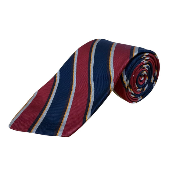 Vintage Brooks Brothers Red/Blue Silk Striped Tie 57" Classic Design USA-Made