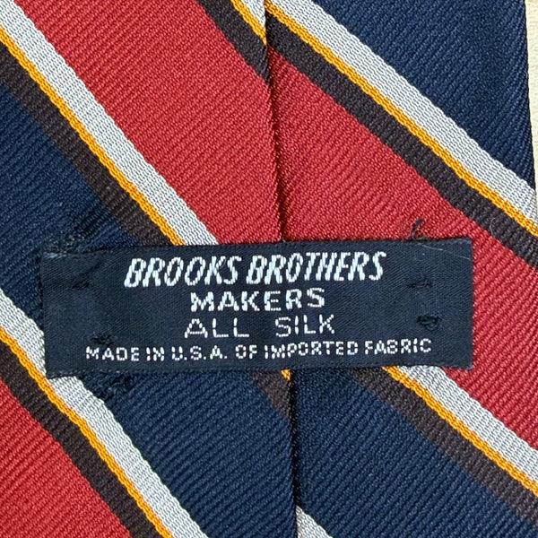 Vintage Brooks Brothers Red/Blue Silk Striped Tie 57" Classic Design USA-Made