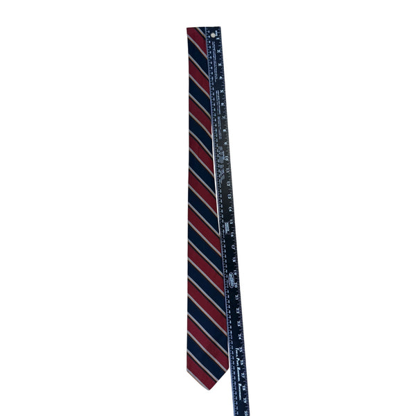 Vintage Brooks Brothers Red/Blue Silk Striped Tie 57" Classic Design USA-Made