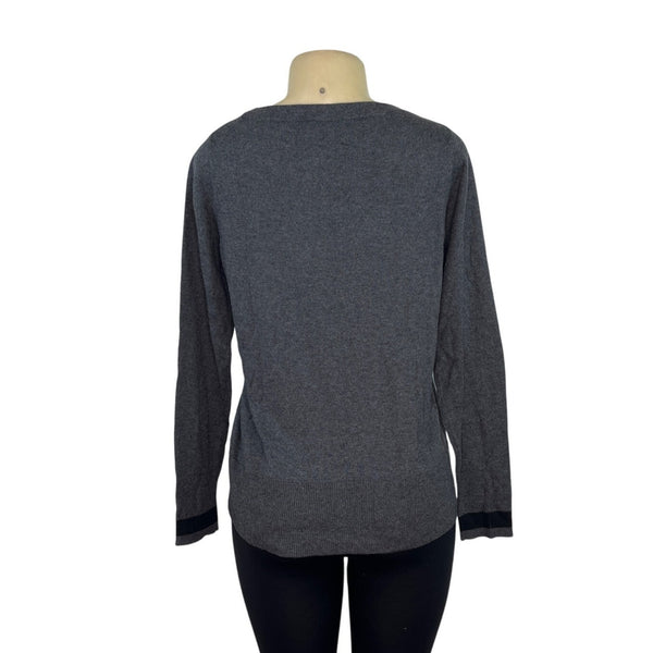 The Limited Womens Gray Sweater With Crowned Dog Graphic Size M - New