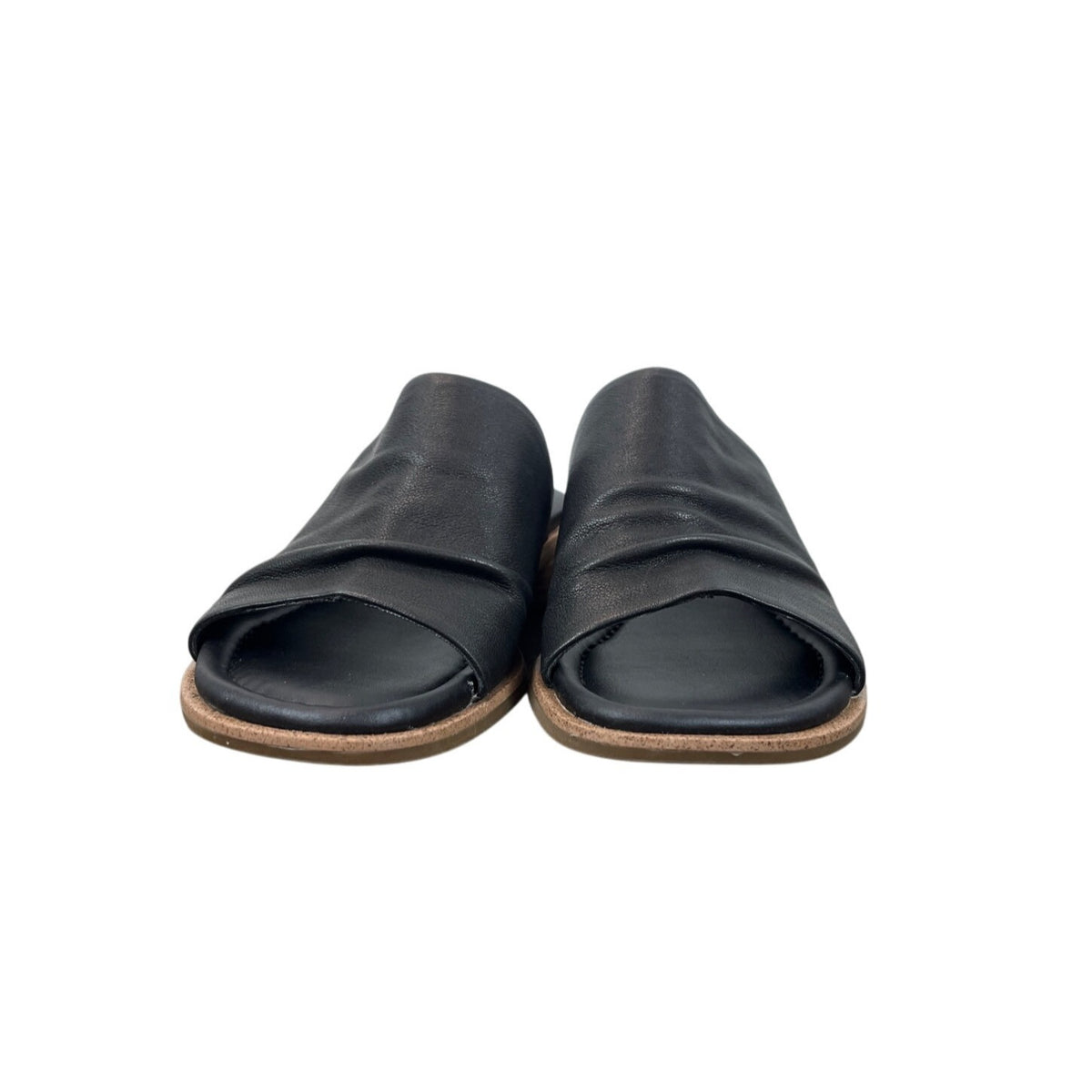 Sofft Womens Black Leather Slide Sandals Open Toe Low Heel Size 7M