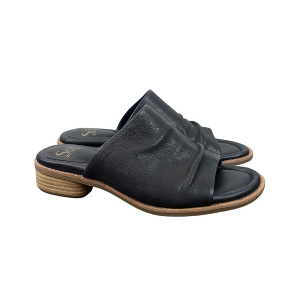 Sofft Womens Black Leather Slide Sandals Open Toe Low Heel Size 7M