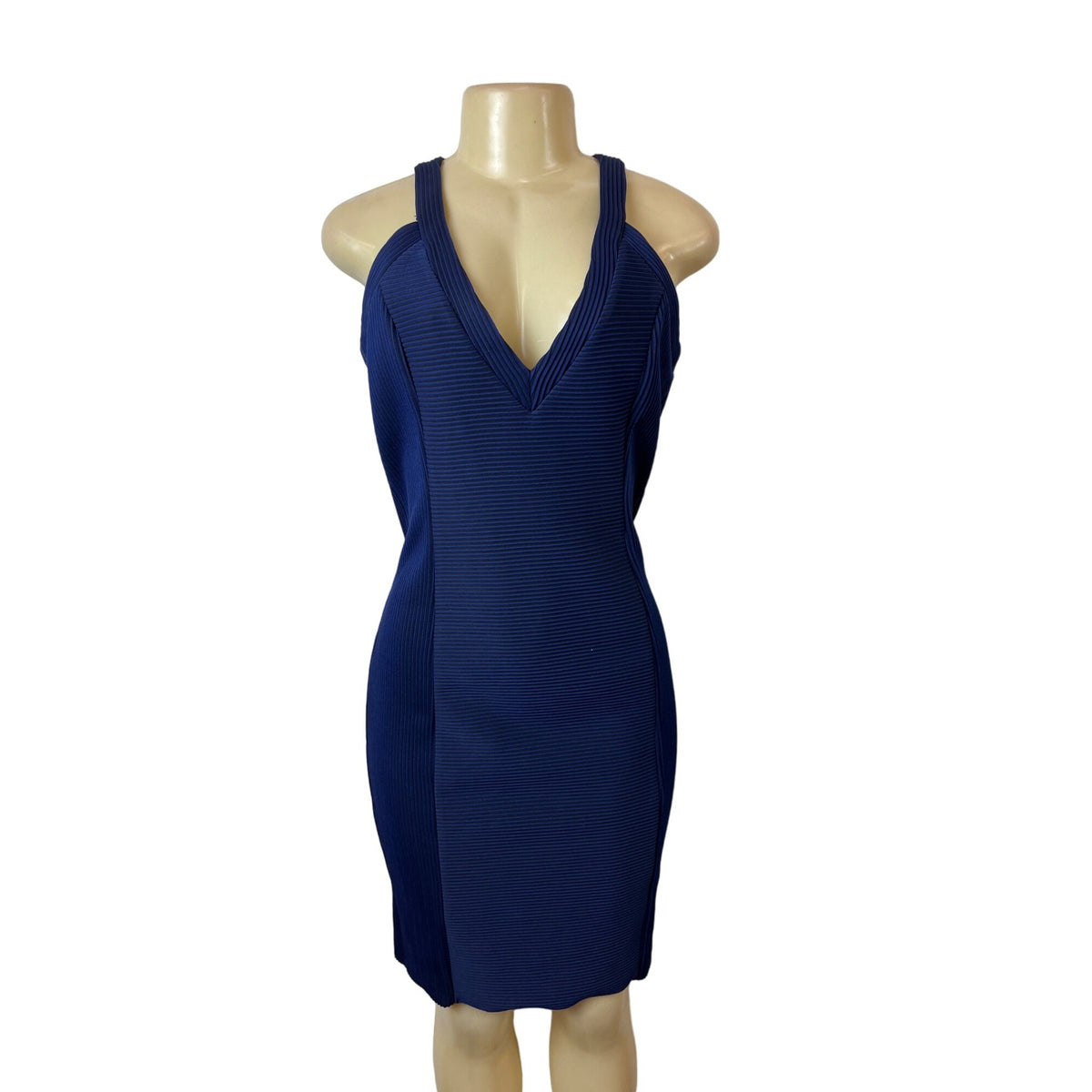 Guess Women's BlueSleeveless Agna Ottoman Bonded Dress Sz 10
